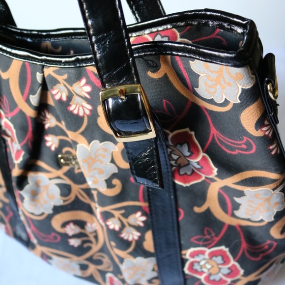 MaggiB Floral Handbag Crossbody Hobo Bag Purse Black Red Yellow - Picture 10 of 10